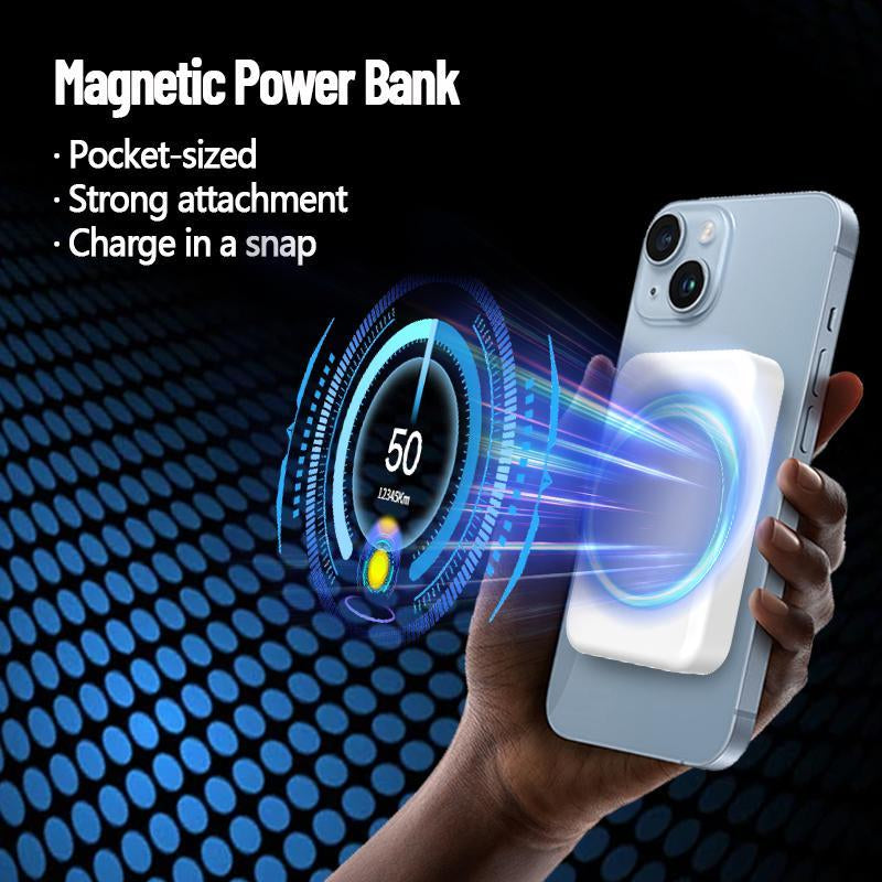 ARTCYBER 6-In-1 Charging Kit: Fast Charge, Magnetic Power Bank, Wireless Charger, Type-C to Fast Charging Cable, Adapter & Audio Support, Compact & Portable.