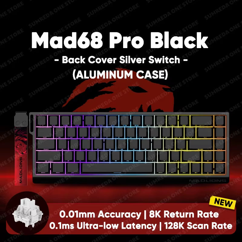 Madlions Mad 60He Mad 68He 68Pro Wired Mechanical Keyboard Gaming Magnetic Switch RT 0.01Mm 8K Polling Rate RGB Hotswap Keyboard