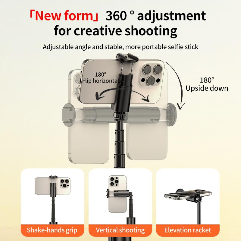 KOLOOBO 70" Automatic Phone Tripod with Magnetic Rechargable Remote , 360° Rotatable Lightweight Portable Tripod, Suitable for 4-7-Inch Iphone/Android/ Photo and Video Kits/Travel,Black and White