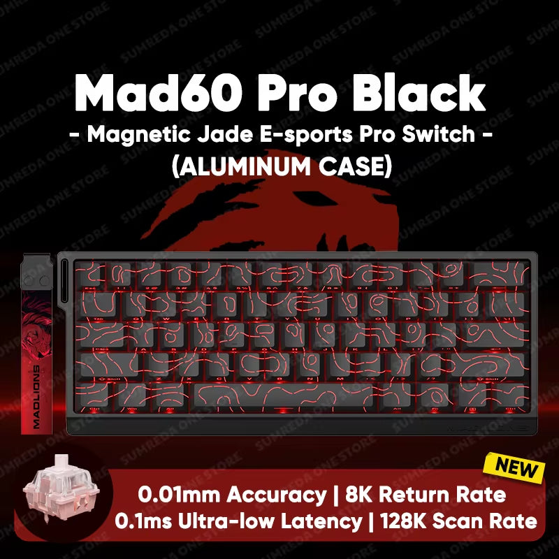 Madlions Mad 60He Mad 68He 68Pro Wired Mechanical Keyboard Gaming Magnetic Switch RT 0.01Mm 8K Polling Rate RGB Hotswap Keyboard
