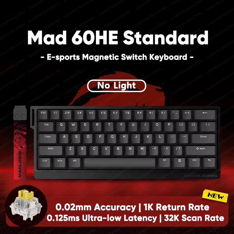 Madlions Mad 60He Mad 68He 68Pro Wired Mechanical Keyboard Gaming Magnetic Switch RT 0.01Mm 8K Polling Rate RGB Hotswap Keyboard