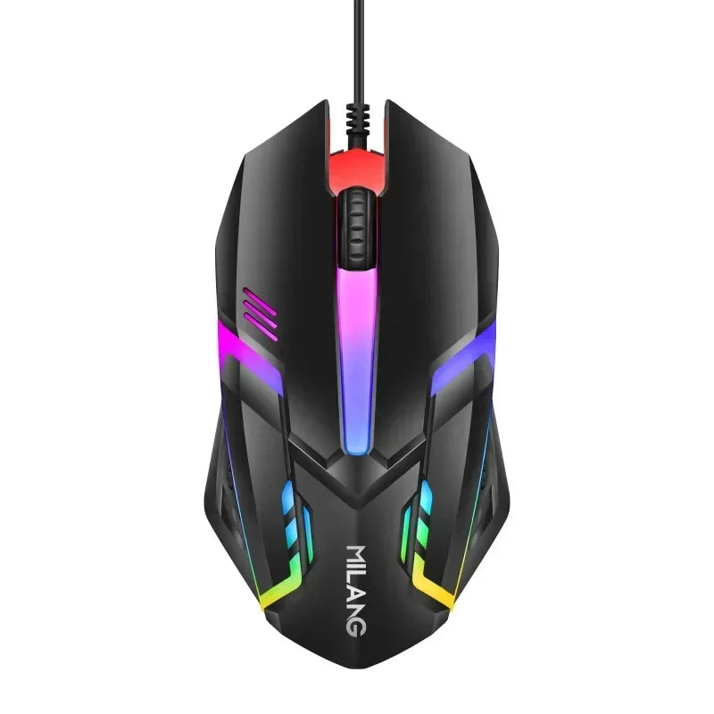 RGB Gaming Keyboard and Mouse Kit Backlit USB Wired Computer Keyboard and Mouse Combo 104 Keycaps for Pc Gamer Laptop