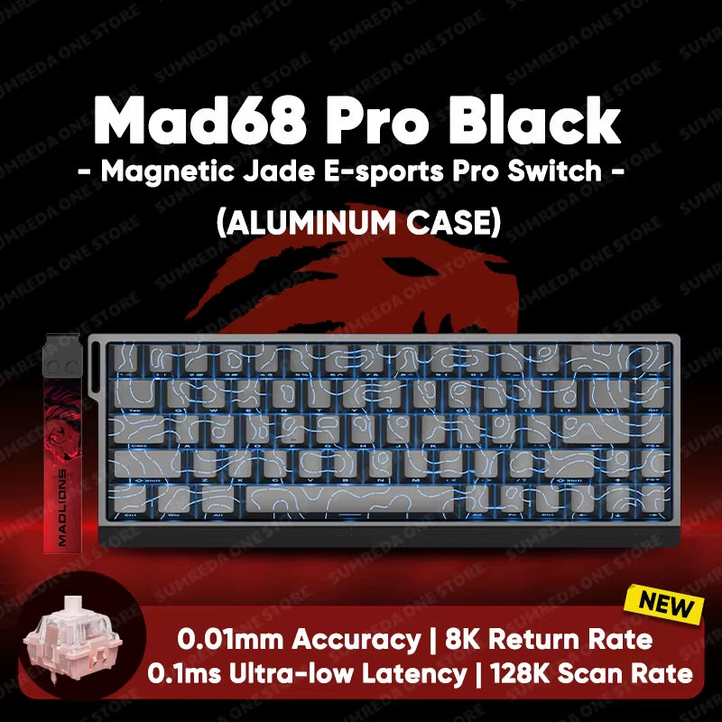 Madlions Mad 60He Mad 68He 68Pro Wired Mechanical Keyboard Gaming Magnetic Switch RT 0.01Mm 8K Polling Rate RGB Hotswap Keyboard