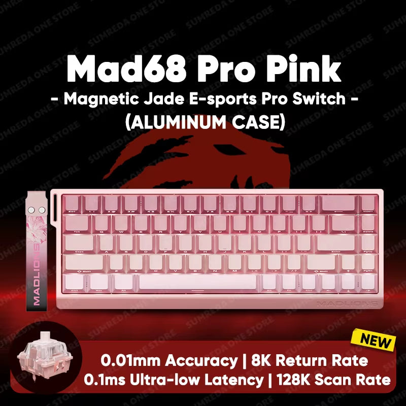 Madlions Mad 60He Mad 68He 68Pro Wired Mechanical Keyboard Gaming Magnetic Switch RT 0.01Mm 8K Polling Rate RGB Hotswap Keyboard