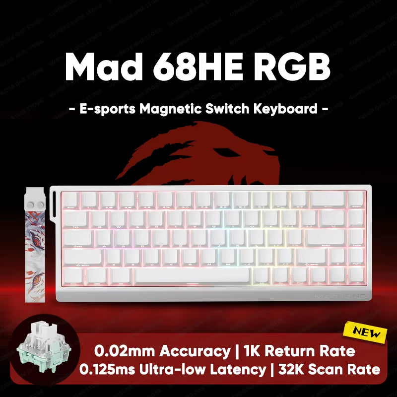 Madlions Mad 60He Mad 68He 68Pro Wired Mechanical Keyboard Gaming Magnetic Switch RT 0.01Mm 8K Polling Rate RGB Hotswap Keyboard