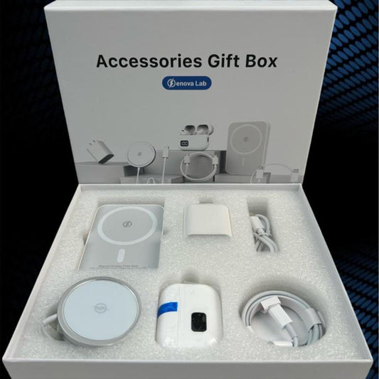 ARTCYBER 6-In-1 Charging Kit: Fast Charge, Magnetic Power Bank, Wireless Charger, Type-C to Fast Charging Cable, Adapter & Audio Support, Compact & Portable.