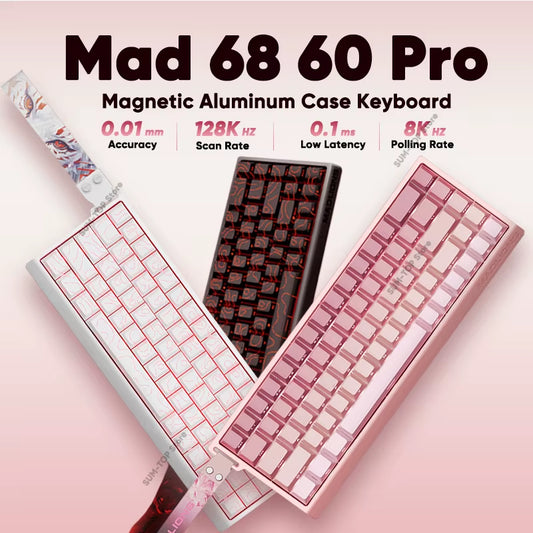 Madlions Mad 60He Mad 68He 68Pro Wired Mechanical Keyboard Gaming Magnetic Switch RT 0.01Mm 8K Polling Rate RGB Hotswap Keyboard
